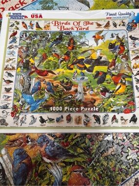 White Mountain Birds of the Backyard Puzzle - Multicolored Bird Illustration